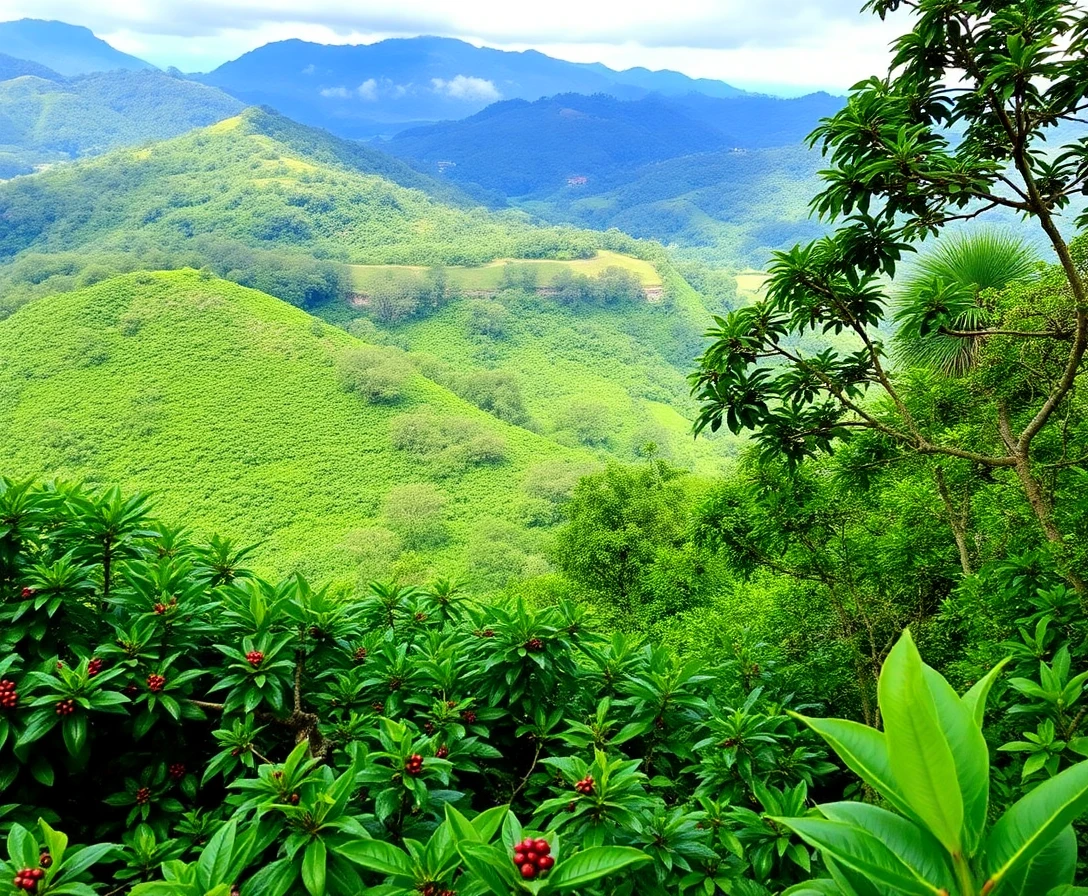 Plantación de café en Costa Rica